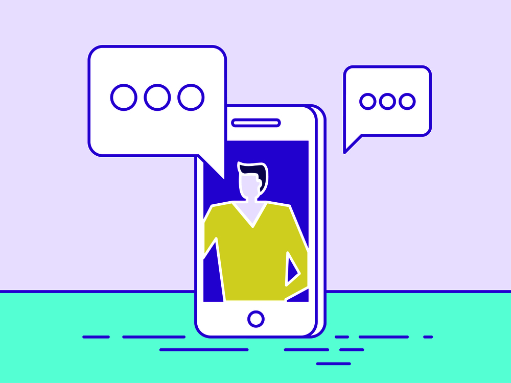 Phone in flat style. Vector illustration