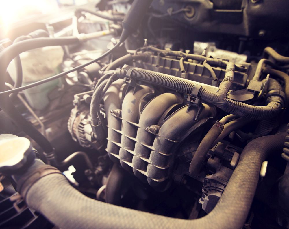 auto service and maintenance concept - car engine. car engine close up