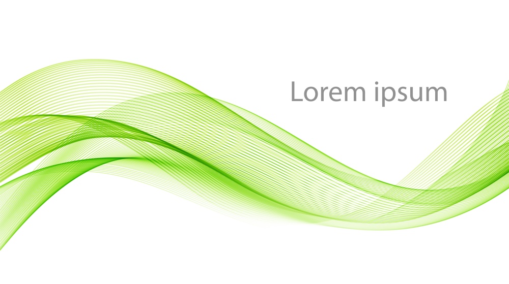 Vector green abstract wave design element. Transparent smoke wave banner for eco concept design. Vector green abstract wave design element. Smoke lines