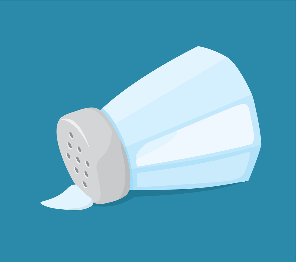 Cartoon illustration of a dropped salt shaker