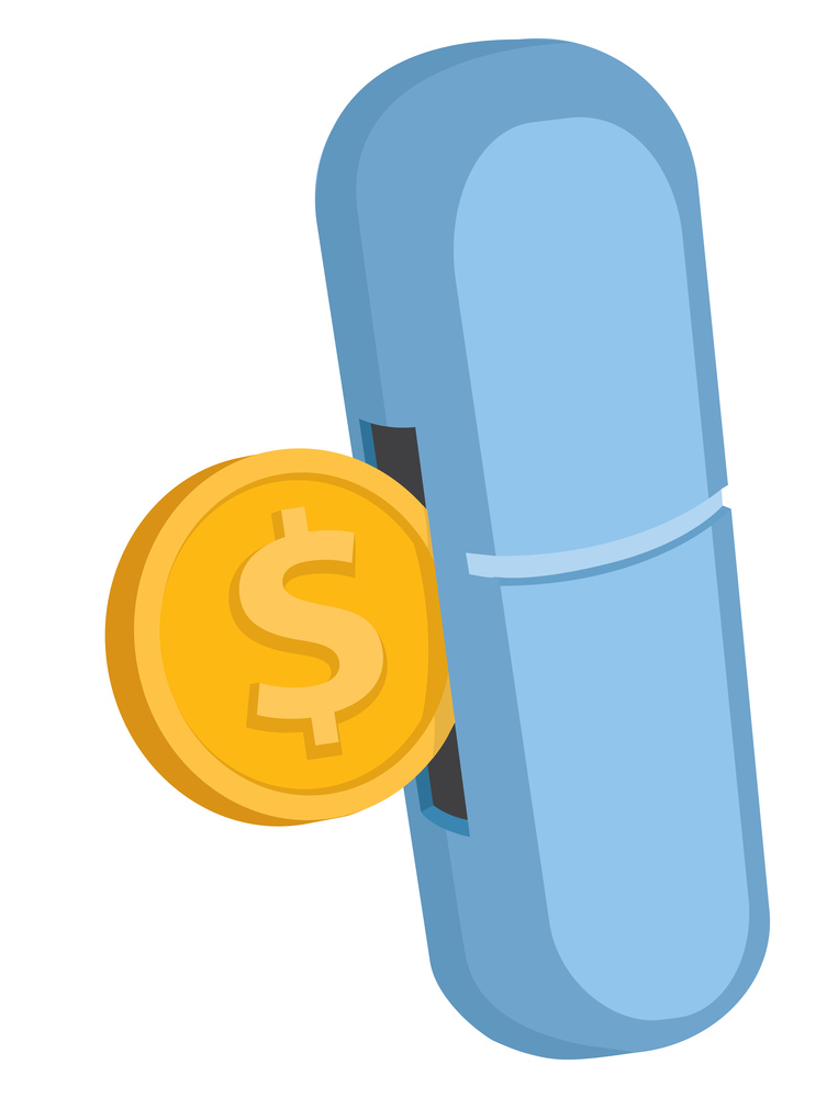 Cartoon illustration of investment on drug research