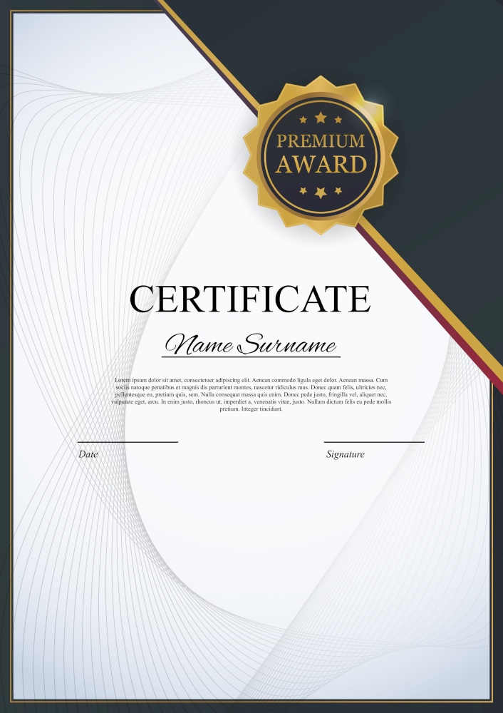 Certificate template Background. Award diploma design blank. Vector Illustration EPS10. Certificate template Background. Award diploma design blank. Vector Illustration