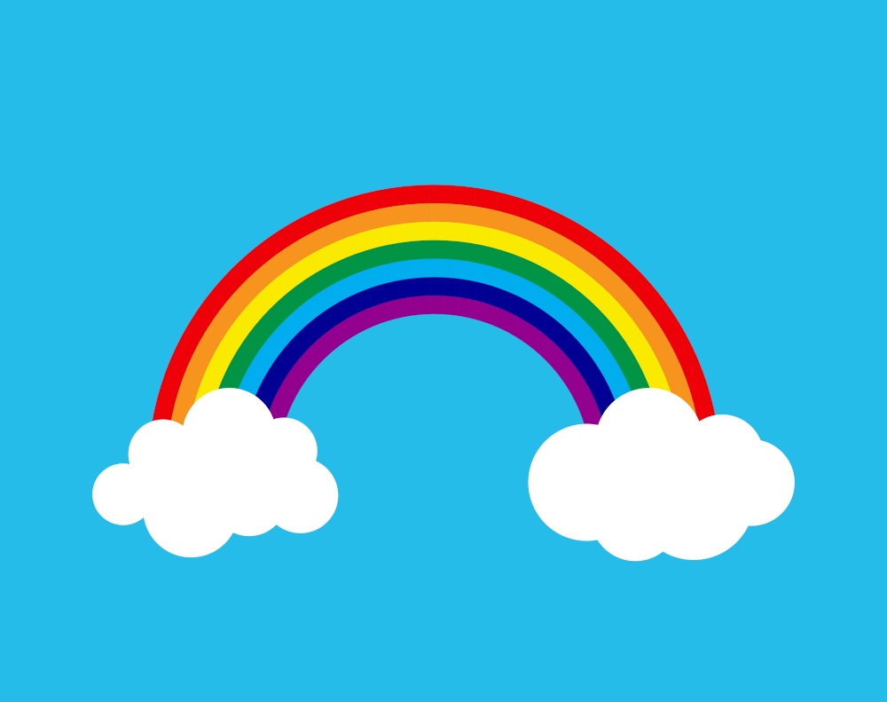 Rainbow and Cloud Icon. Vector Illustration EPS10. Rainbow and Cloud Icon. Vector Illustration