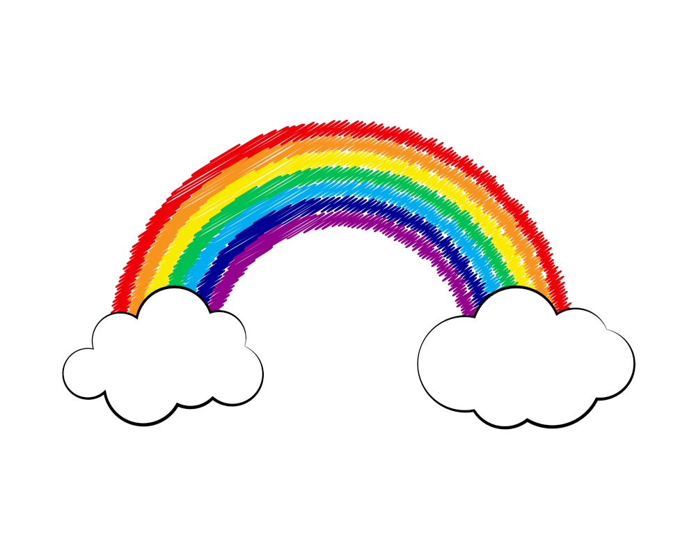 Rainbow and Cloud Icon. Vector Illustration EPS10. Rainbow and Cloud Icon. Vector Illustration