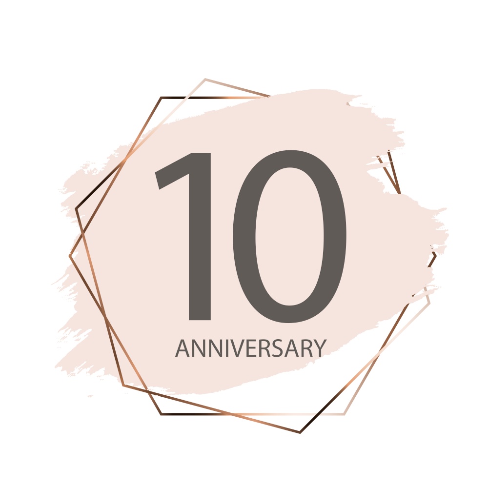 Celebrating 10 Anniversary emblem template designposter background. Vector Illustration EPS10. Celebrating 10 Anniversary emblem template designposter background. Vector Illustration
