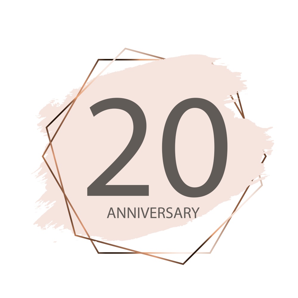 Celebrating 20 Anniversary emblem template designposter background. Vector Illustration EPS10. Celebrating 20 Anniversary emblem template designposter background. Vector Illustration