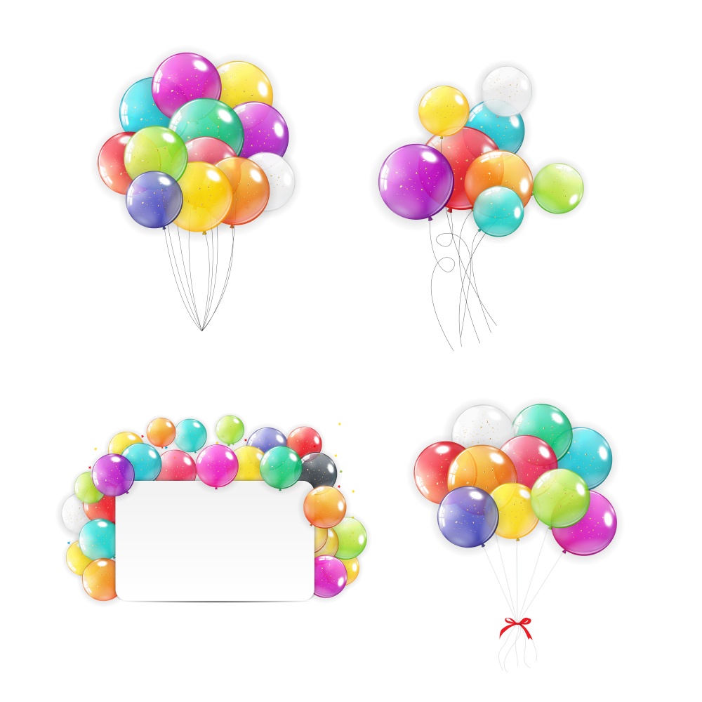 Holiday Balloons collection set icons. Can be used for advertisment, promotion and birthday card or invitation. Vector Illustration EPS10. Holiday Balloons collection set icons. Can be used for advertisment, promotion and birthday card or invitation. Vector Illustration