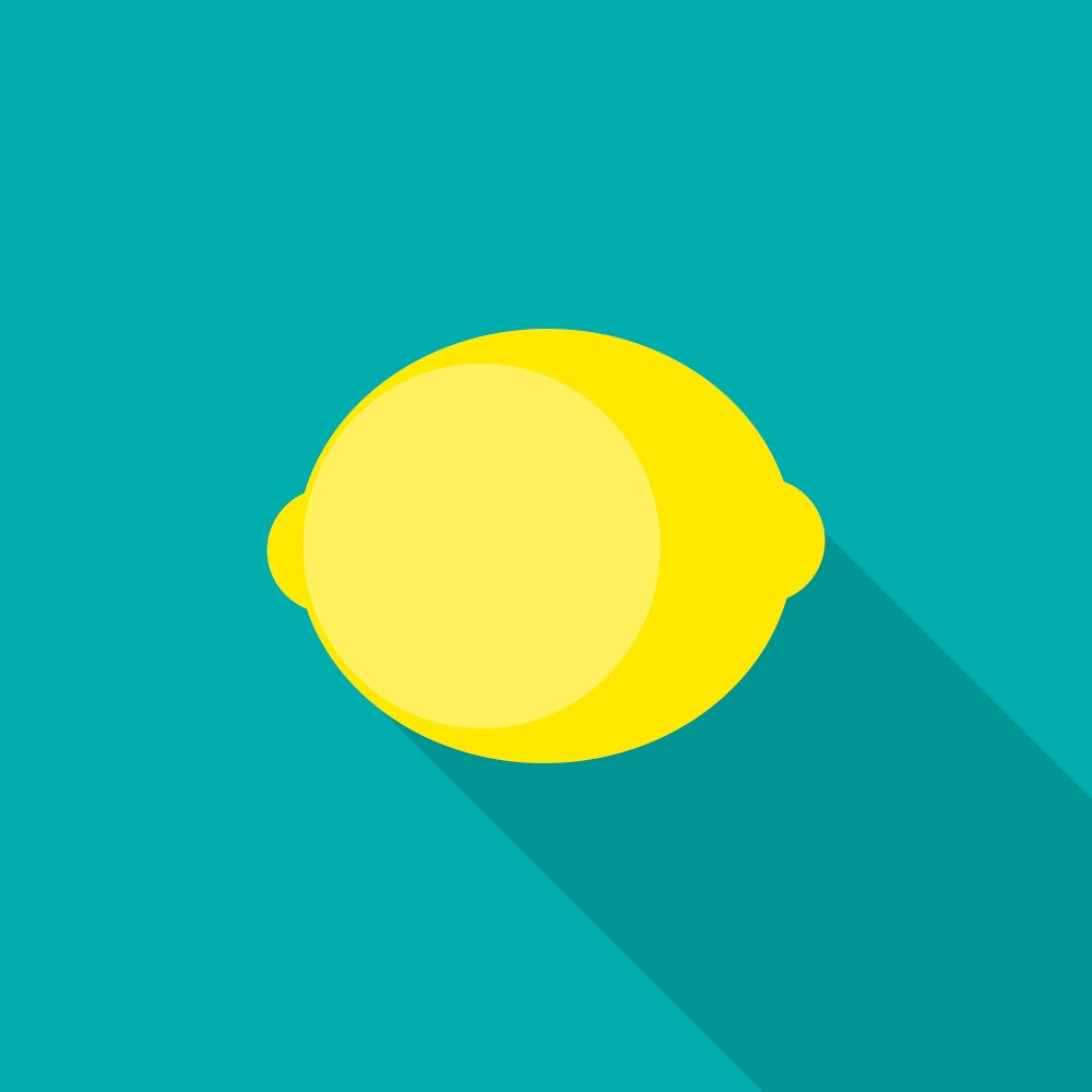 Lemon Icon with Long Shadow. Vector Illustration EPS10. Lemon Icon with Long Shadow. Vector Illustration