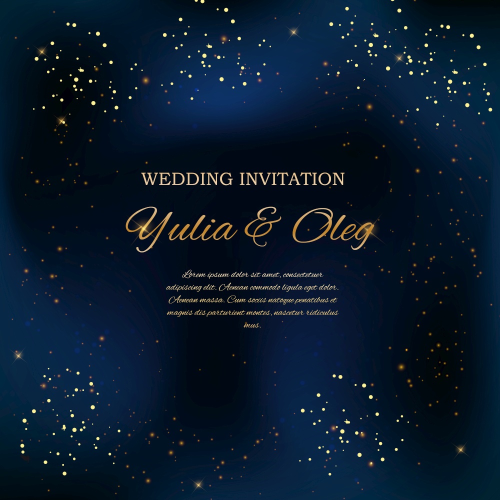 Wedding Invitation with Night Sky and Stars Background. Vector Illustration EPS10. Wedding Invitation with Night Sky and Stars Background. Vector Illustration