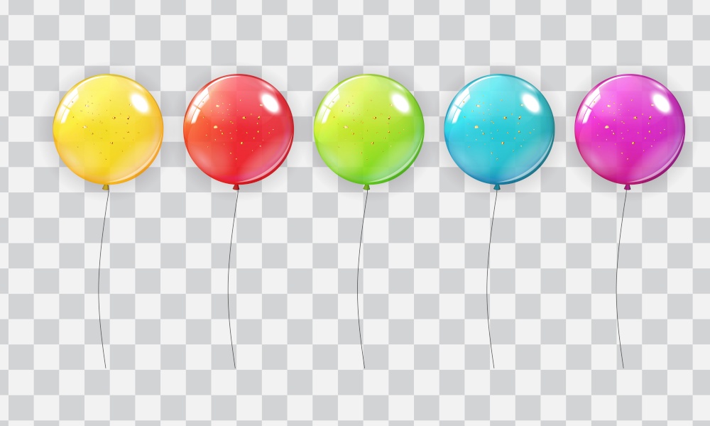 Realistic Balloon Collection Set Isolated on Transparent Background. Vector Illustration EPS10. Realistic Balloon Collection Set Isolated on Transparent Background. Vector Illustration