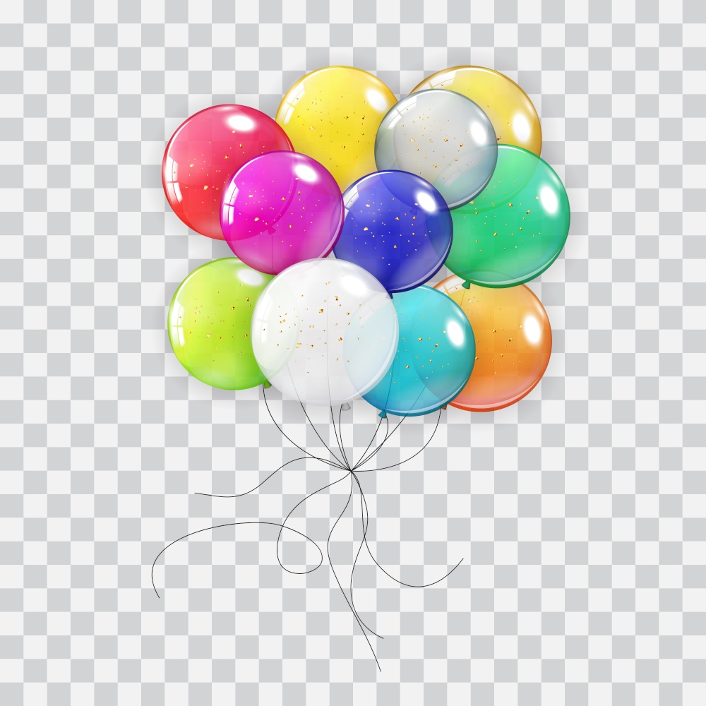 Realistic Balloon Collection Set Isolated on Transparent Background. Vector Illustration EPS10. Realistic Balloon Collection Set Isolated on Transparent Background. Vector Illustration