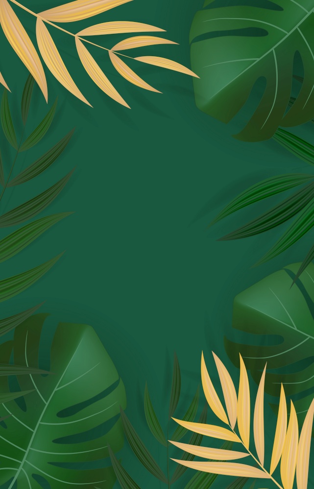 Natural Realistic Green Palm Leaf Tropical Background. Vector illustration. Natural Realistic Green Palm Leaf Tropical Background. Vector illustration EPS10