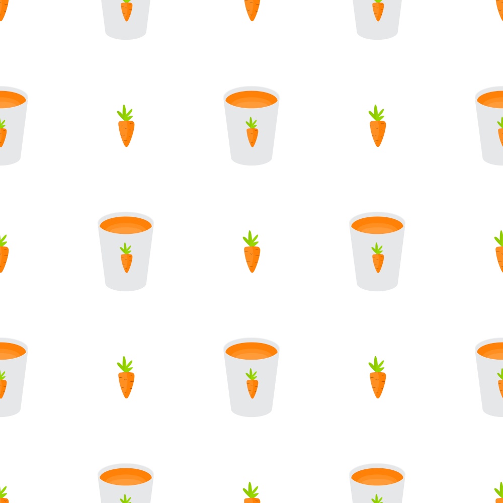 Vitamin Carrot Juice Glass Cup Simple Seamless Pattern Background. Vector Illustration. Vitamin Carrot Juice Glass Cup Simple Seamless Pattern Background. Vector Illustration EPS10