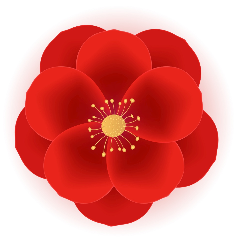 Realistic 3d Red Flower Icon. Vector Illustration. Realistic 3d Red Flower Icon. Vector Illustration EPS10
