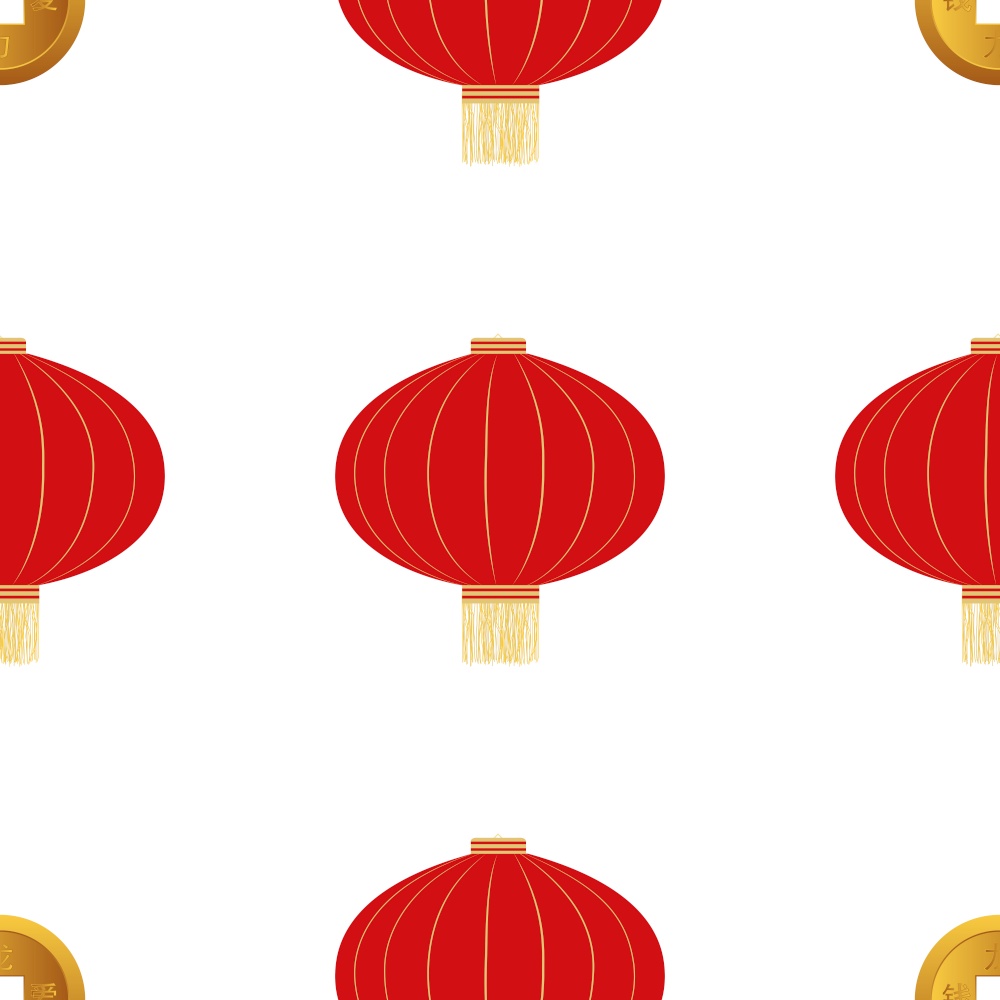 Flat red hanging Chinese lantern seamless pattern background for Chinese New Year celebration. Vector Illustration. Flat red hanging Chinese lantern seamless pattern background for Chinese New Year celebration. Vector Illustration EPS10