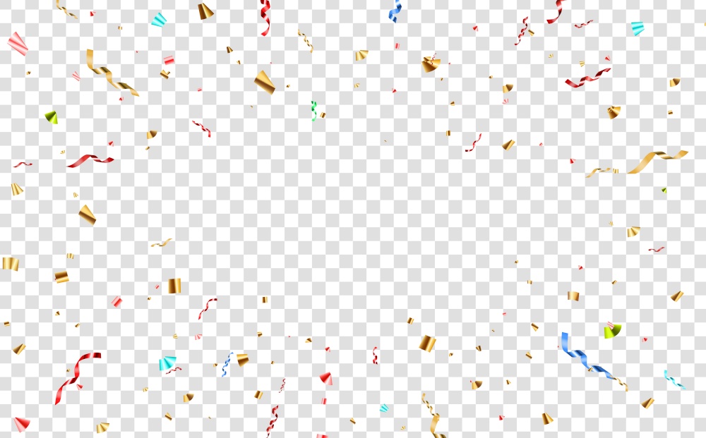 Congratulations banner design with Confetti and Glossy Glitter Ribbon for Party Holiday on Transparent Background. Vector Illustration. Congratulations banner design with Confetti and Glossy Glitter Ribbon for Party Holiday on Transparent Background. Vector Illustration EPS10