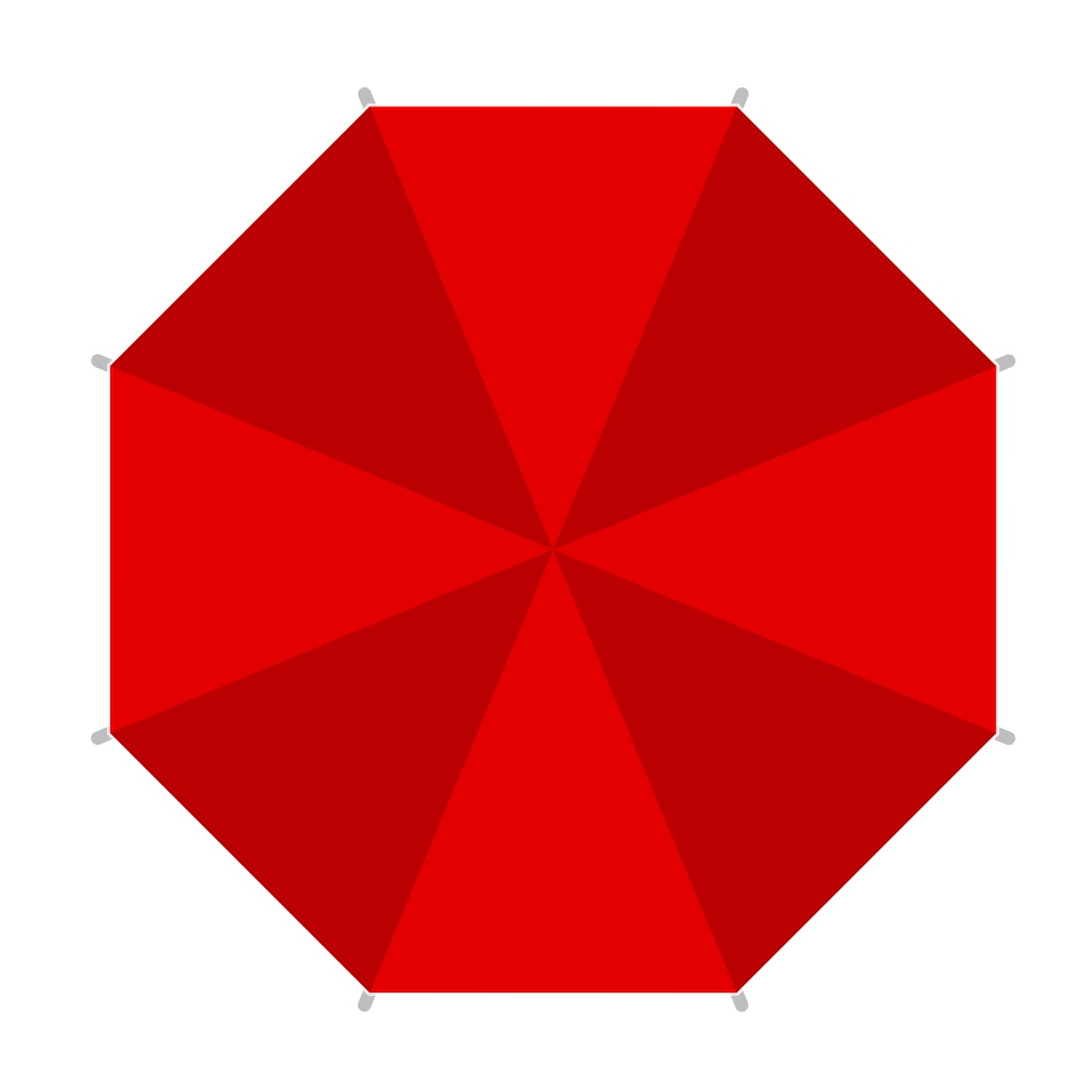 Red beach umbrella icon. Vector illustration EPS10. Red beach umbrella icon isolated on white. Vector illustration