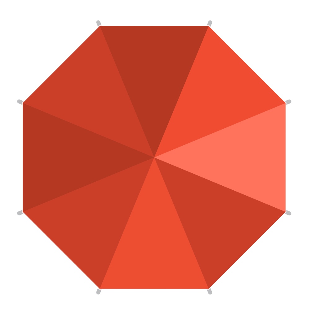 Red beach umbrella icon. Vector illustration EPS10. Red beach umbrella icon isolated on white. Vector illustration