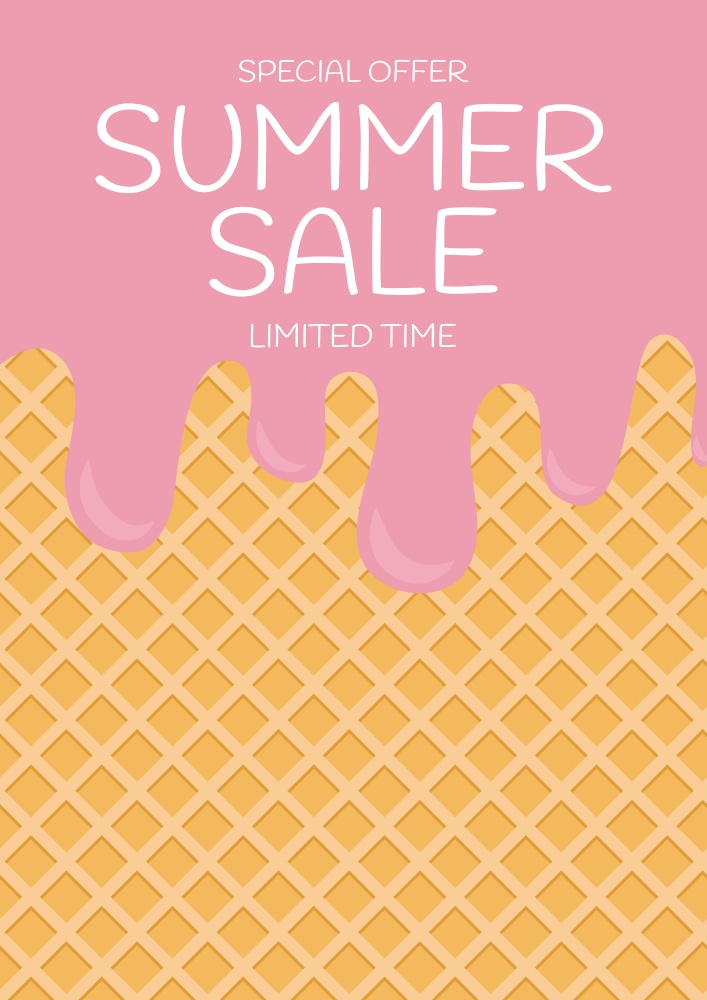 Wafer texture Ice cream summer sale background. Vector Illustration EPS10. Wafer texture Ice cream summer sale background. Vector Illustration