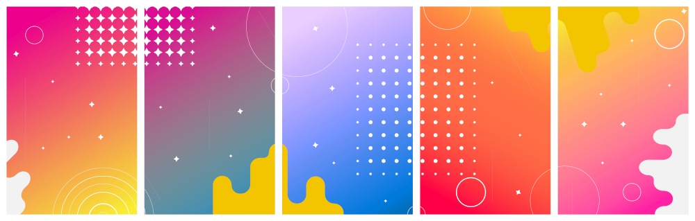 Set of Colorful abstract background with circles for stories, social networks. Vector Illustration. EPS10. Set of Colorful abstract background with circles for stories, social networks. Vector Illustration