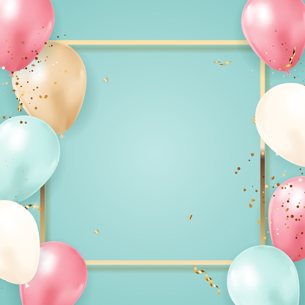 Happy Party Birthday Background with Realistic Balloons. Vector Illustration EPS10. Happy Party Birthday Background with Realistic Balloons. Vector Illustration