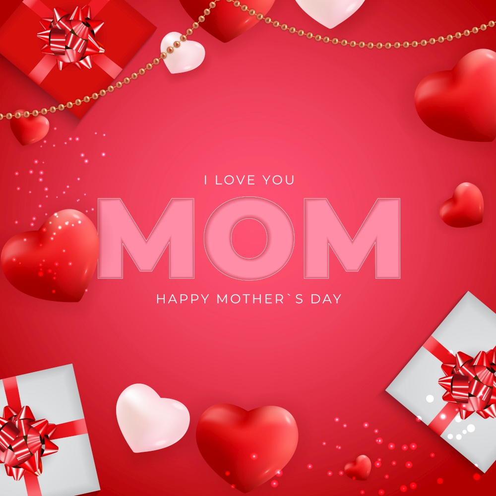 I love you mom. Happy Mother`s Day holiday background. Vector Illustration EPS10. I love you mom. Happy Mother s Day holiday background. Vector Illustration