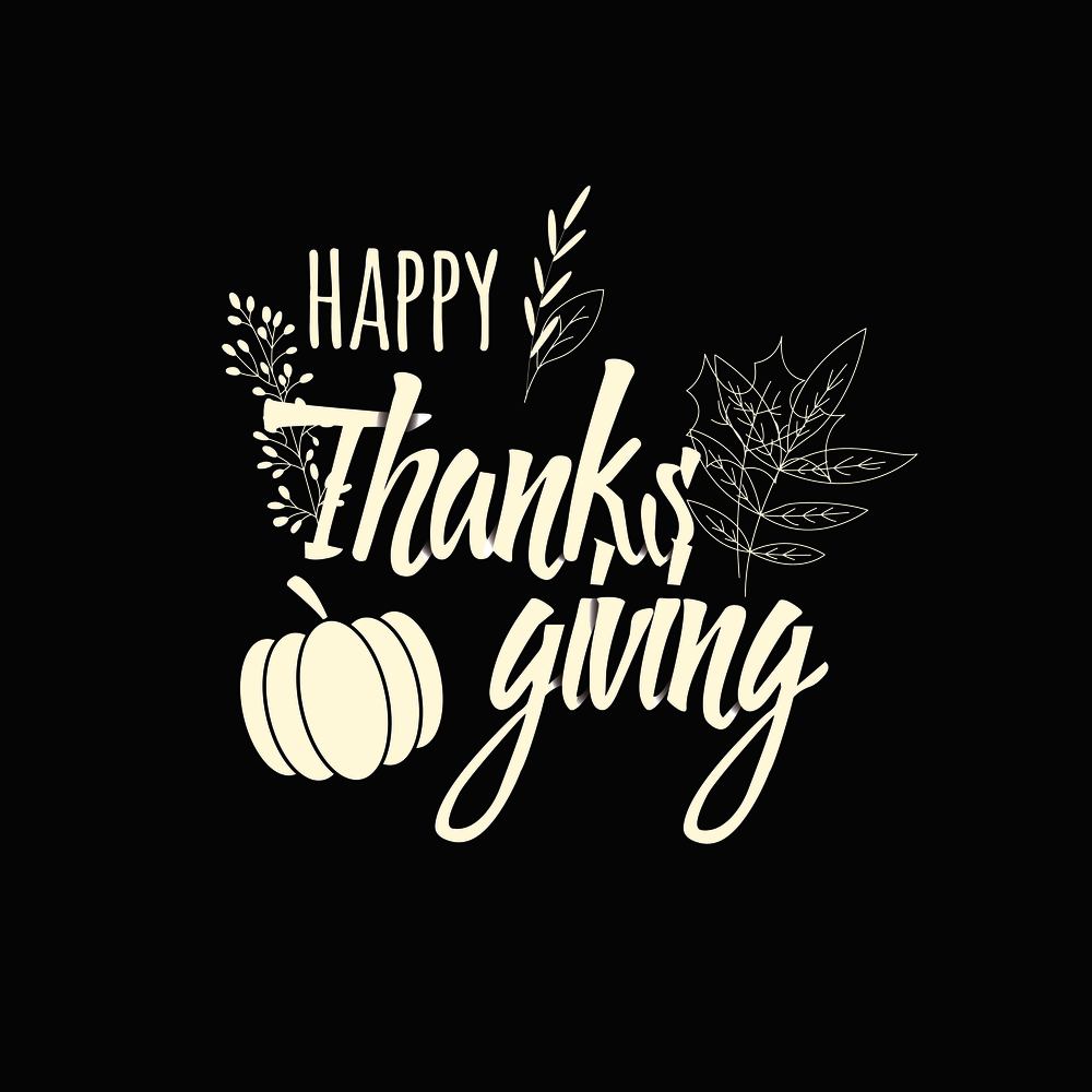 Happy Thanksgiving day card with decorative elements, colorful design, vector illustration