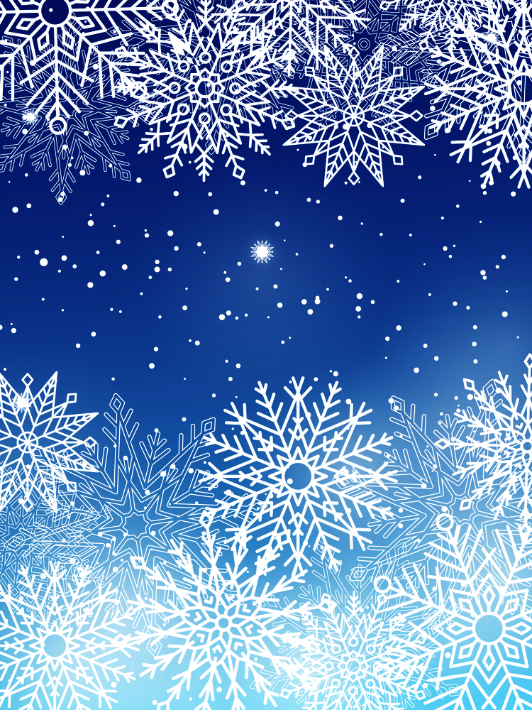 Background with white snowflakes isolated on blue backdrop. Vector illustration with winter symbols glittering elements with place for text. Background with White Snowflakes Isolated on Blue