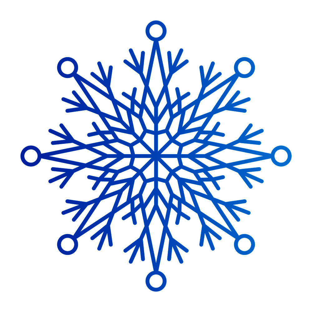 Snowflake of blue color made up of squares, triangles and lines, ice crystal symbolize approaching of winter and holidays vector illustration. Snowflake of Blue Colors, Vector Illustration