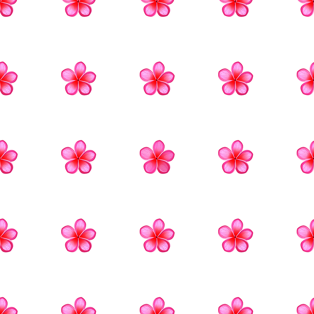 Seamless pattern with sakura blossom isolated on white background. Endless texture with tender flowers in flat style, wallpaper design. Seamless Pattern with Sakura Blossom Isolated