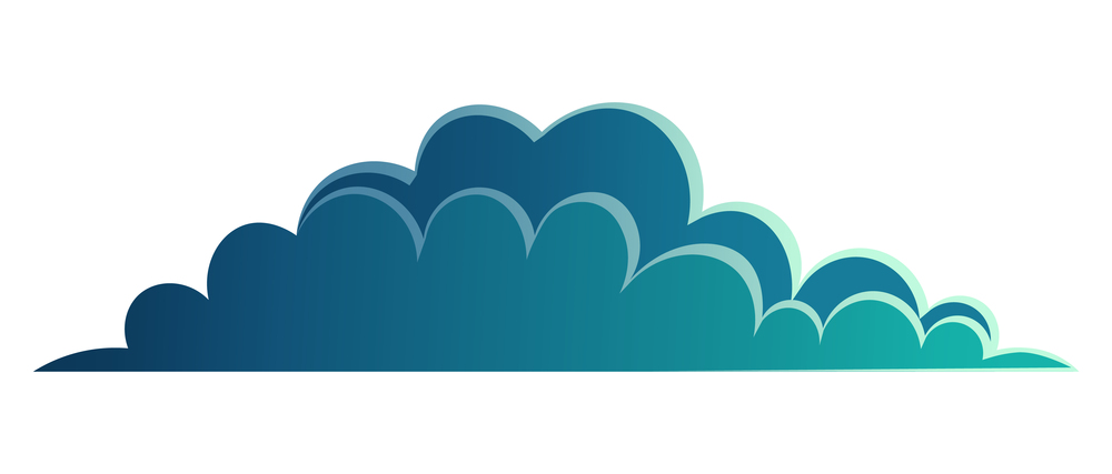 Night cloud vector panorama symbol, dark blue cloud for night view or sky, landscape interface, nature, evening environment symbol, cloudscape, isolated at white background cartoon flat icon. Night cloud vector panorama symbol, dark blue cloud for night sky, landscape interface, nature