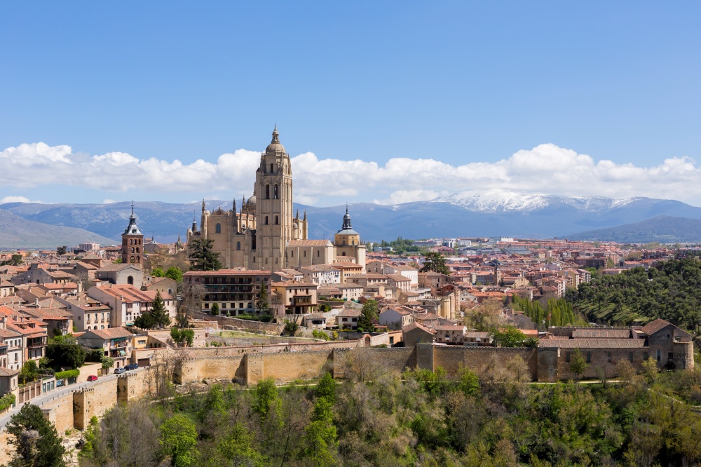 The old town of Segovia and the Cathedral, Segovia, Spain
