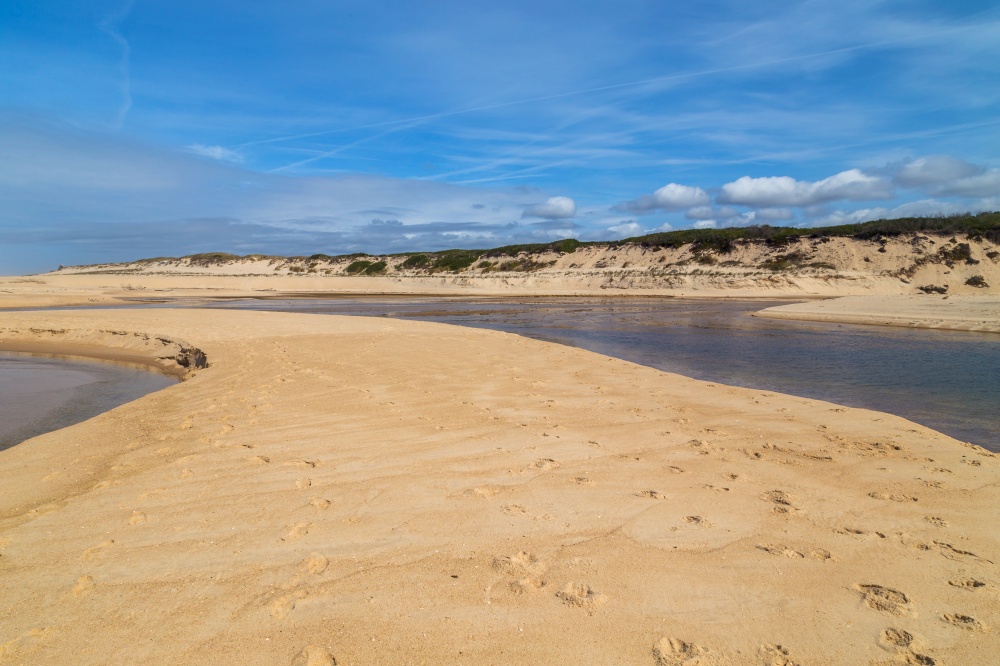 Beautiful empty beach near Figueira da Foz, Portugal