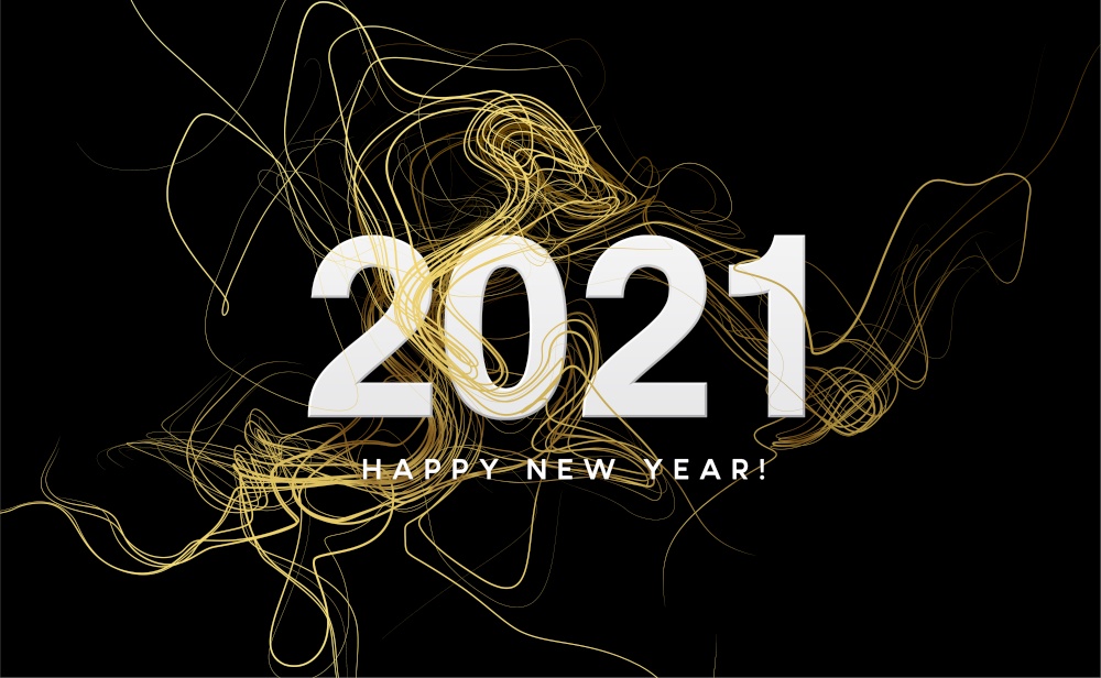 2021 inscription on the background of gold glitter confetti wave. Vector illustration EPS10. 2021 inscription on the background of gold glitter confetti wave. Vector illustration