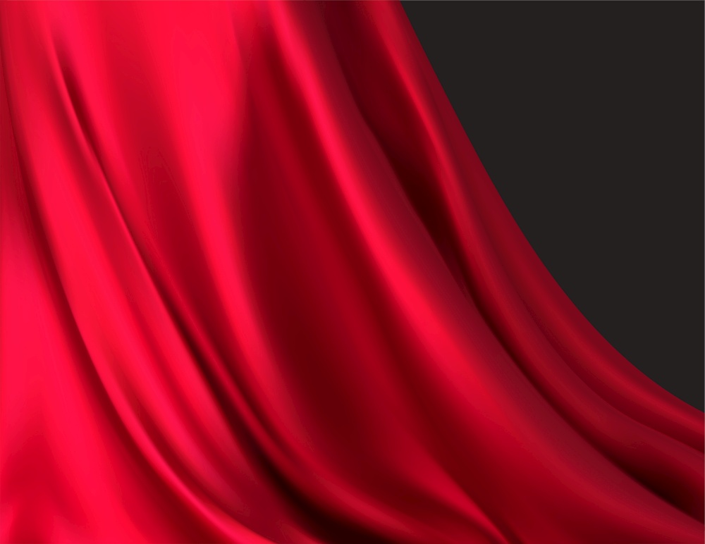 Background of luxurious red fabric or liquid wave or wavy folds of silk texture of satin velvet material, luxurious background or elegant wallpaper. Vector illustration EPS10. Background of luxurious red fabric or liquid wave or wavy folds of silk texture of satin velvet material, luxurious background or elegant wallpaper. Vector illustration