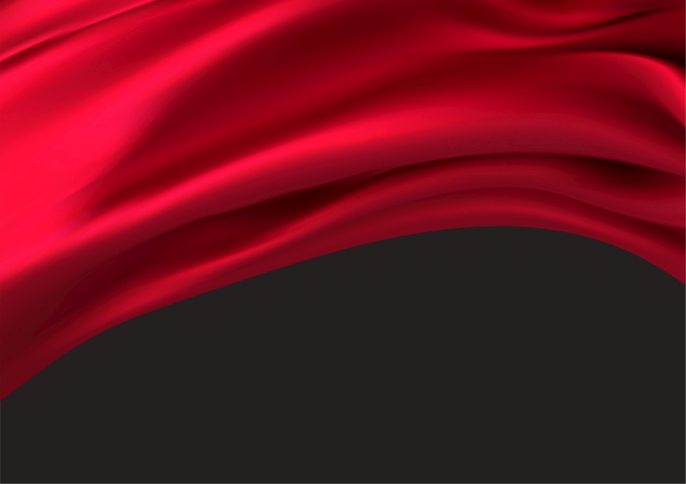 Background of luxurious red fabric or liquid wave or wavy folds of silk texture of satin velvet material, luxurious background or elegant wallpaper. Vector illustration EPS10. Background of luxurious red fabric or liquid wave or wavy folds of silk texture of satin velvet material, luxurious background or elegant wallpaper. Vector illustration