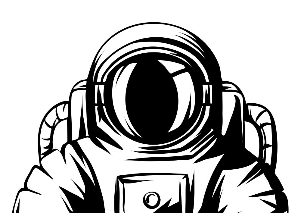 Illustration of astronaut. Spaceman in suit. Cosmonaut in outer space.. Illustration of astronaut. Spaceman in suit.
