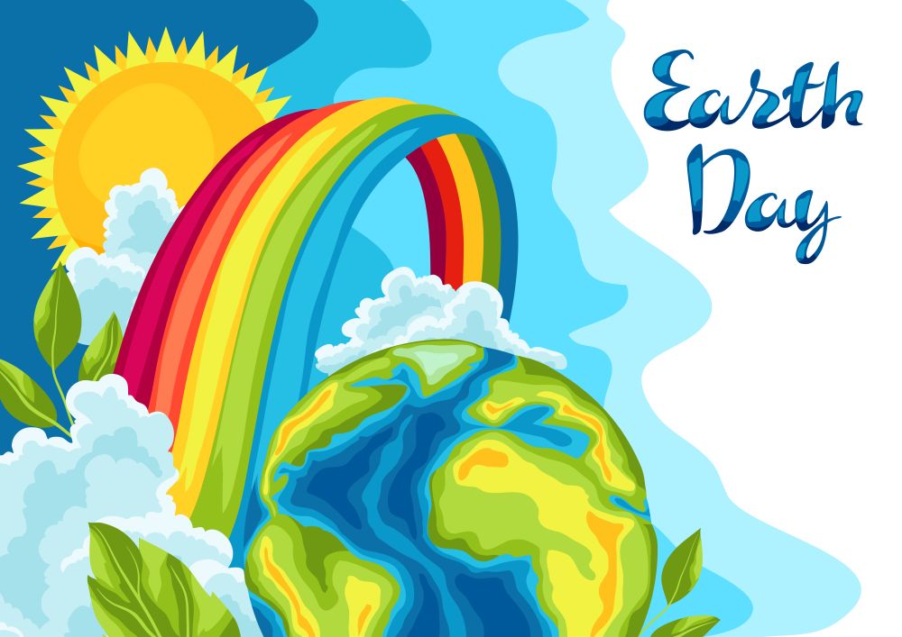 Happy Earth Day card. Illustration for environment safety celebration.. Happy Earth Day card.