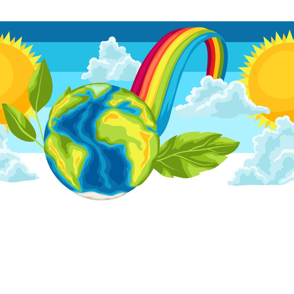 Happy Earth Day seamless pattern. Illustration for environment safety celebration.. Happy Earth Day seamless pattern.
