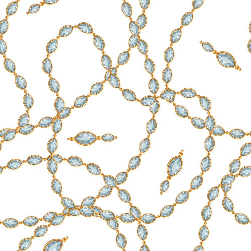 Seamless pattern with golden chains. Beautiful jewelry precious necklaces.. Seamless pattern with golden chains.
