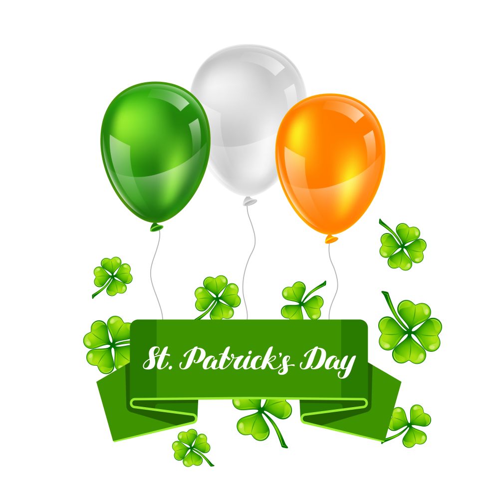 Saint Patricks Day greeting card. Holiday illustration with Irish festive national items.. Saint Patricks Day greeting card.