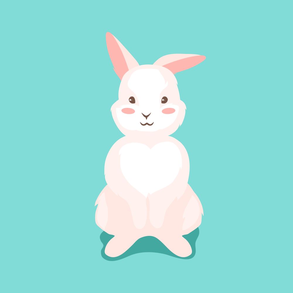 Cute Easter Bunny illustration. Cartoon rabbit smile character for traditional celebration.. Cute Easter Bunny illustration.