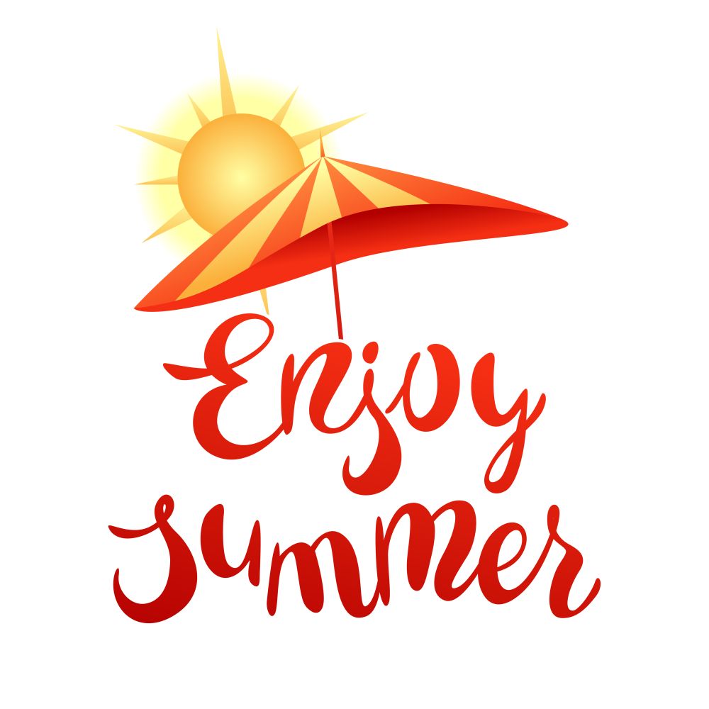 Enjoy summer illustration. Color card with lettering.. Enjoy summer illustration.