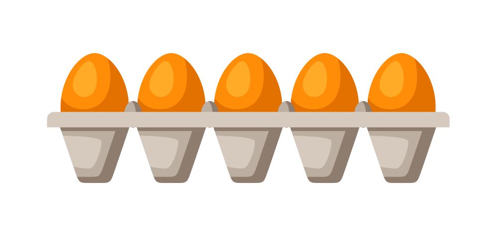 Icon eggs in tray. Illustration solated on white background.. Icon eggs in tray.