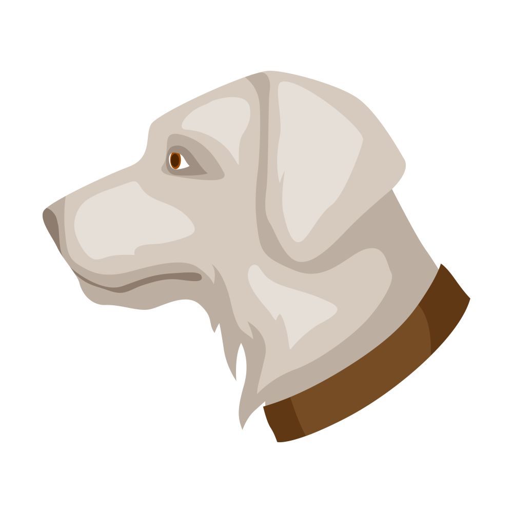 Icon of dog head. Illustration solated on white background.. Icon of dog head.