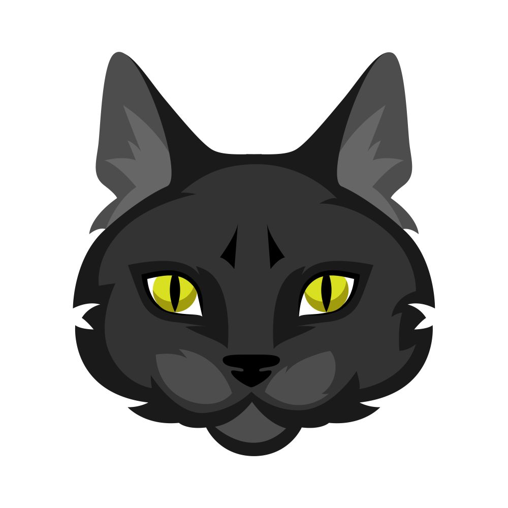 Icon of cat head. Illustration solated on white background.. Icon of cat head.