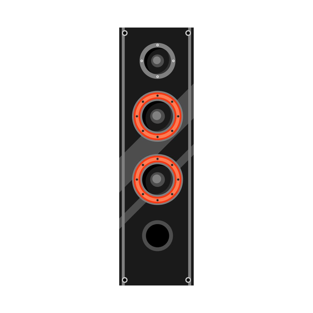 Icon of sound system speakers. Home appliance illustration.. Icon of sound system speaker.