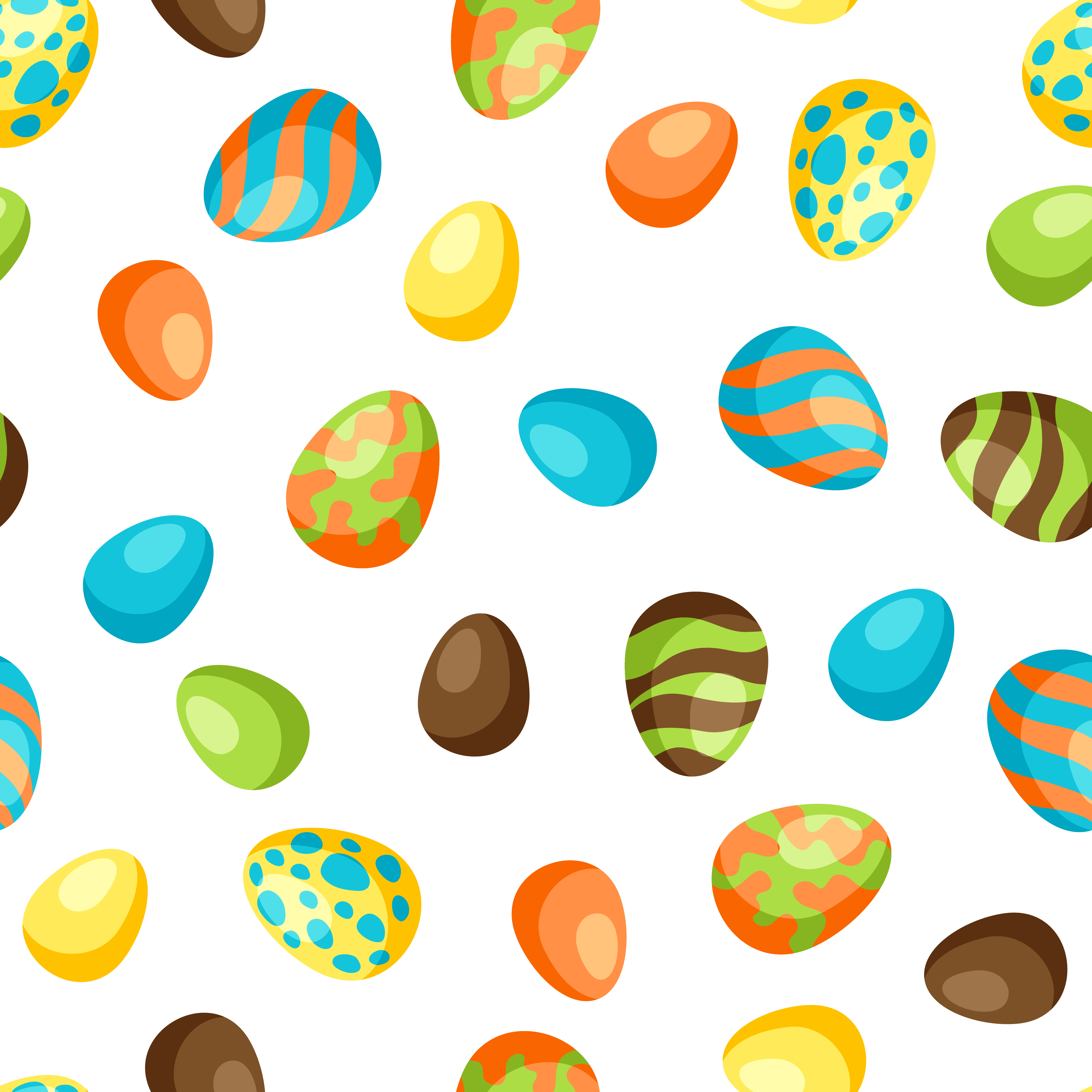Happy Easter seamless pattern with eggs. Decorative symbols and objects.. Happy Easter seamless pattern with eggs.