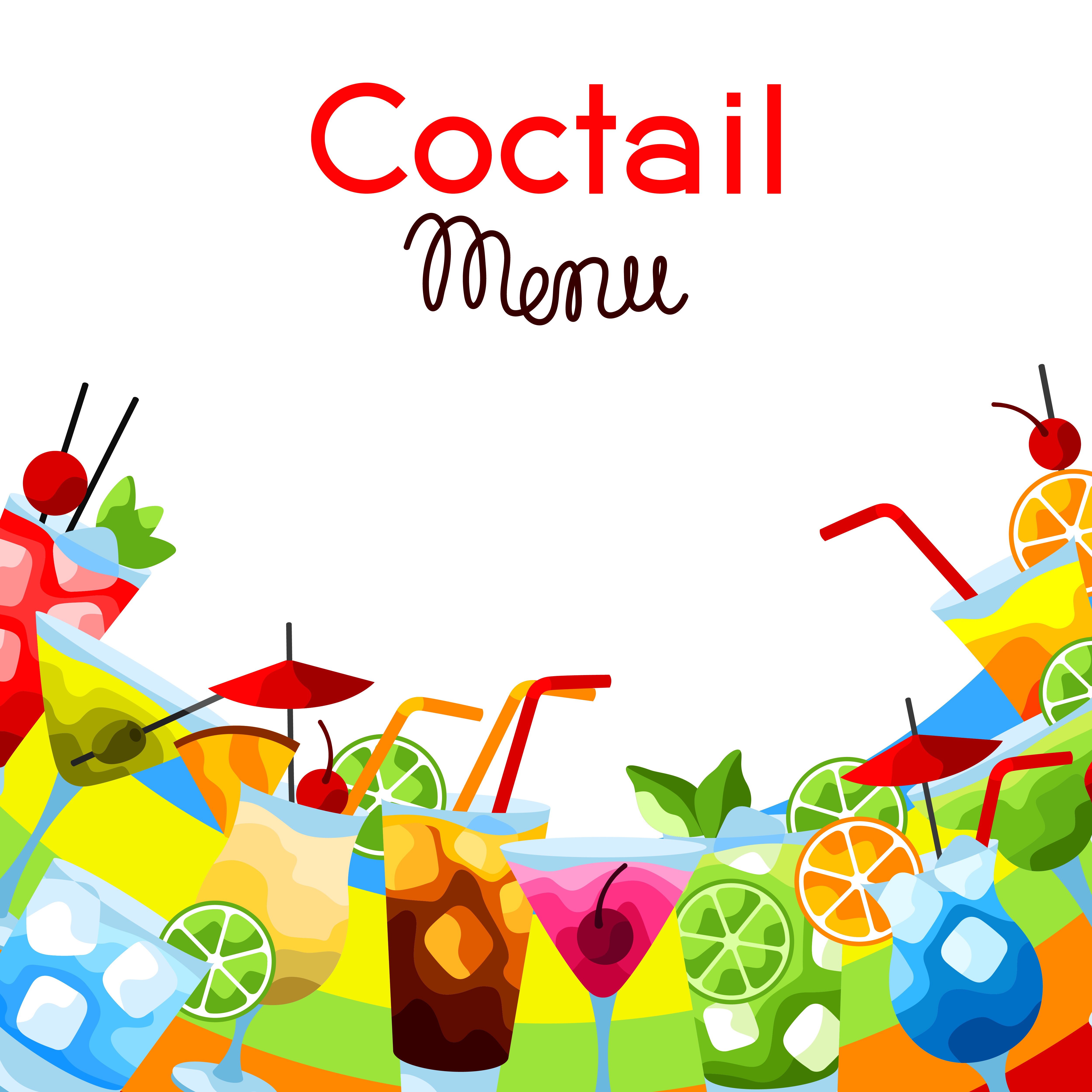 Background with alcohol cocktails. Stylized image of alcoholic beverages and drinks.. Background with alcohol cocktails.