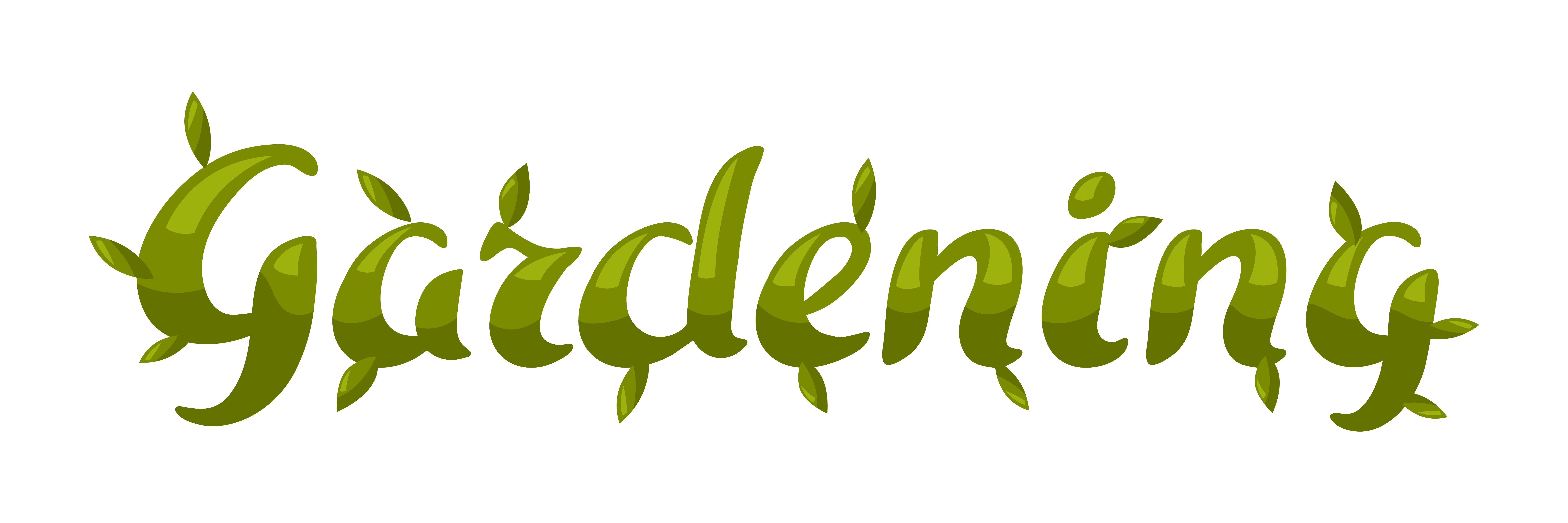 Gardening word lettering. Decorative lettering for prints and designs.. Gardening word lettering.